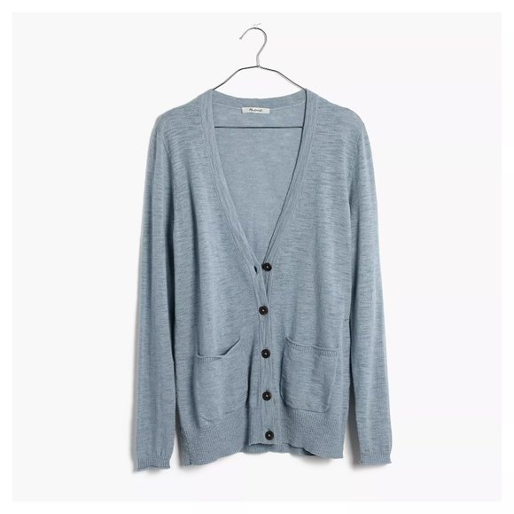 Madewell Graduate Cardigan Sweater, size XS, Heather Bay - Picture 1 of 6